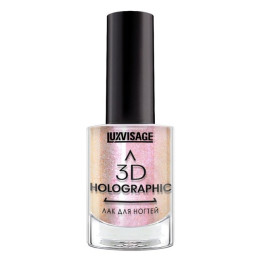 LUXVISAGE Лак д/ногтей 3D HOLOGRAPHIC тон 718 (золотисто-розовый жемчуг) 11г/уп6