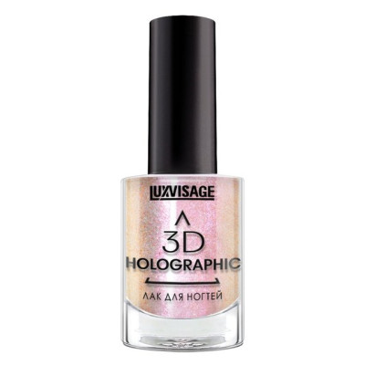 LUXVISAGE Лак д/ногтей 3D HOLOGRAPHIC тон 718 (золотисто-розовый жемчуг) 11г/уп6