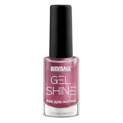 LUXVISAGE Лак для ногтей GEL SHINE тон 108 сиреневый с шиммером 9г/уп6