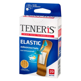 TENERIS ELASTIC Лейкопластырь бактерицидный с ионами серебра на тканевой основе 20 шт.