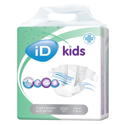 Подгузники детские ID Kids 4 Maxi (7-18кг) 100шт/уп2