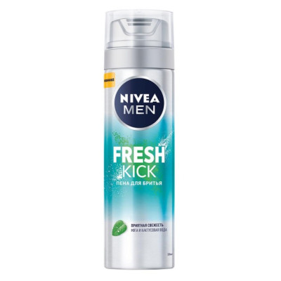 NIVEA FOR MEN Пена для бритья "Fresh Kick" приятная свежесть с мятой 200мл/уп12