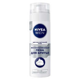 NIVEA FOR MEN Пена для бритья для чувствительной кожи "Восстанавливающая" 200мл(new)/уп12