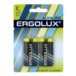 Батарейки Ergolux Alkaline LR14(типоразмер С) 2шт/уп6