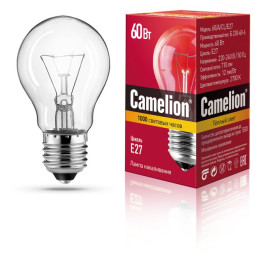 Camelion  60/A/CL/E27 (Эл.лампа накал.с прозрачной колбой, ЛОН, Б230-60-6)