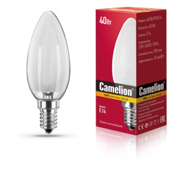 MIC Camelion 40/B/FR/E14 (Эл.лампа накал.с матовой колбой, свеча)