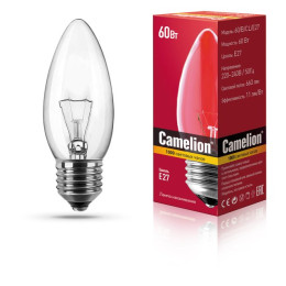 MIC Camelion 60/B/CL/E14 (Эл.лампа накал.с прозрачной колбой, свеча)