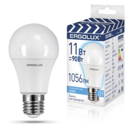 Ergolux LED-A60-11W-E27-4K (Эл.лампа светодиодная ЛОН 11Вт Е27 4500К 220-240В)