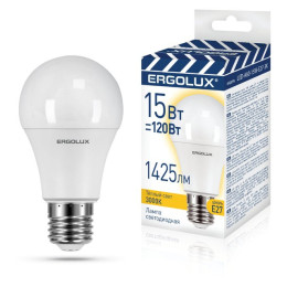 Ergolux LED-A60-15W-E27-3K (Эл.лампа светодиодная ЛОН 15Вт Е27 3000К 220-240В)