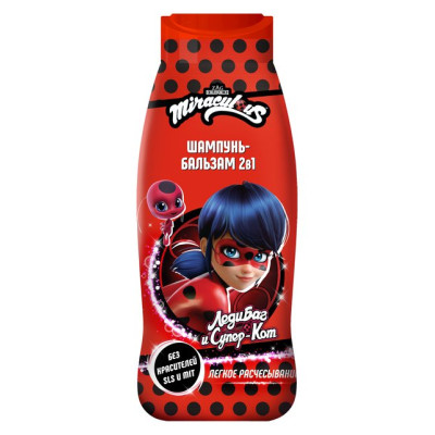Шампунь-бальзам детский 2в1 Чудесная Леди Баг (Miraculous) 400мл/уп8 Шампунь-бальзам детский 2в1 Чудесная Леди Баг (Miraculous) 400мл/уп8