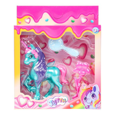 Единорог 10см, пластиковый, аксессуары 2шт Тутти в кор.2*180шт