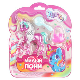 Единорог 10см, пластиковый, аксессуары 2шт, на блистере Тутти в кор.2*240шт