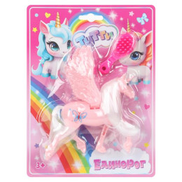 Единорог 16см, пластиковый, на блистере Тутти в кор. 2*144шт
