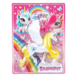 Единорог 16см, пластиковый, на блистере Тутти в кор.2*144шт