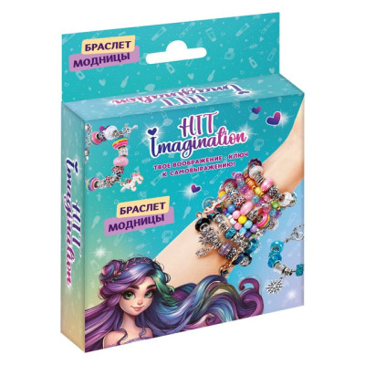 HIT IMAGINATION Игровой набор созд. украш. д/девочек "Браслет модницы"/уп216 AWE-A4A
