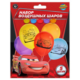 Латексные шары - набор 5 шт монохром, тачки ЧУДО ПРАЗДНИК в кор.500шт