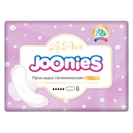 JOONIES LA PERLE Прокладки женские одноразовые ночные, 8 шт (295мм)/уп24 JOONIES LA PERLE Прокладки женские одноразовые ночные, 8 шт (295мм)/уп24
