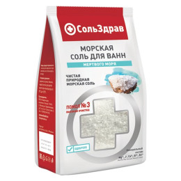 Соль для ванн морская Мертвого моря СольЗдрав 800г/уп8