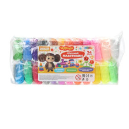Легкий пластилин Чебурашка 24 цв. 10 гр MultiArt в кор.100шт