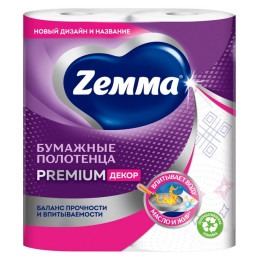 Полотенца бум. 2-х сл. ZEMMA Премиум Декор 2шт /уп10