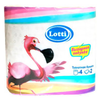 Туалетная бумага LOTTI 2сл 4рул Белая Фламинго/уп12