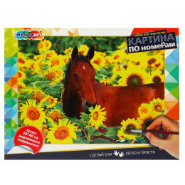 Картина по номерам 30х40 см лошадь в подсолнухах МУЛЬТИ АРТ в кор.24шт Картина по номерам 30х40 см лошадь в подсолнухах МУЛЬТИ АРТ в кор.24шт