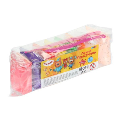 Легкий пластилин Три Кота 8 цветов (классика+блёстки) MultiArt в кор.108наб