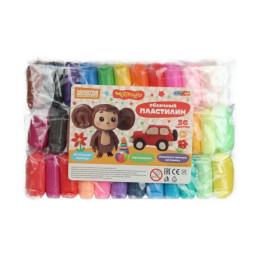 Легкий пластилин Чебурашка 36 цв. 10 гр MultiArt в кор.30шт