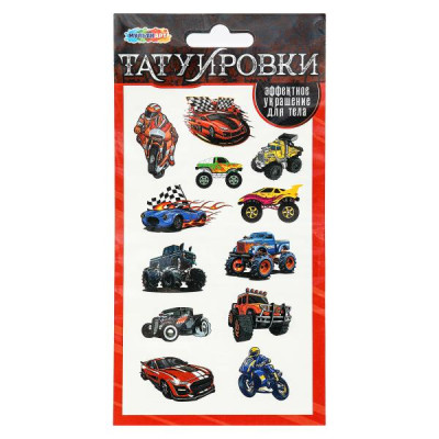 Тату супер машинки, 1 лист МУЛЬТИ АРТ в кор.200шт