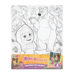 Набор д/дет тв-ва холст для росписи 20*25 см Маша и Медведь МУЛЬТИ АРТ в кор.48шт