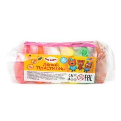 Легкий пластилин Три Кота 6 цв. 10 гр. MultiArt в кор.144наб