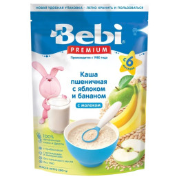 Каша БЕБИ Премиум мол Пшеница-яблоко-банан с6м 200г/уп9
