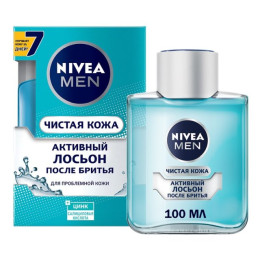 NIVEA FOR MEN Лосьон после бритья "Чистая Кожа" для пробл.кожи с цинком и салиц. кислотой 100мл/уп12