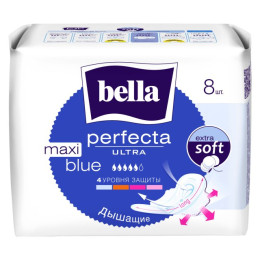 БЕЛЛА PERFECTA ULTRA Прокладки супертонкие Maxi Blue 8 шт(NEW)/уп30