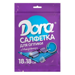 Салфетка из микрофибры Dora для оптики, 18х18см /уп80