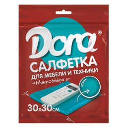 Салфетка из микрофибры Dora "Для мебели и бытовой техники", 30х30см /уп150