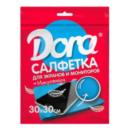 Салфетка из микрофибры Dora "Для экранов, мониторов и электротехники", 30х30см /уп45