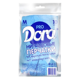 Перчатки нитриловые Dora Pro "Универсальные", размер M, 10 шт /уп100