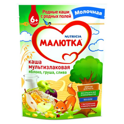 Каша МАЛЮТКА мол Мультизл.-смесь фруктов с6м 220г /уп6