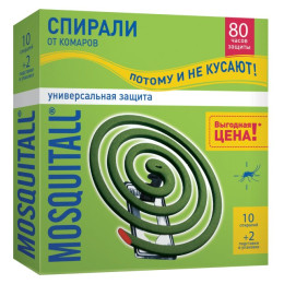 MOSQUITALL Спирали "Универсальная защита" от комаров 10шт/уп12