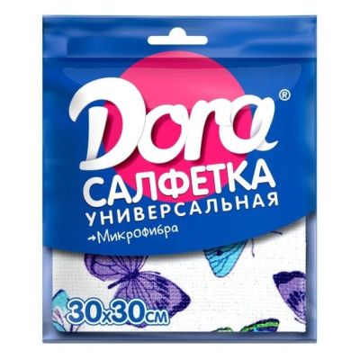 Салфетка из микрофибры Dora "Универсальная с цветным рисунком"30х30см/уп85