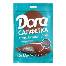 Салфетка из микрофибры Dora "С эффектом щетки", 17х15см/уп55