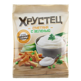 Сухарики пшенично-ржаные КРУТЕЦ Сметана с зеленью 80гр/уп30