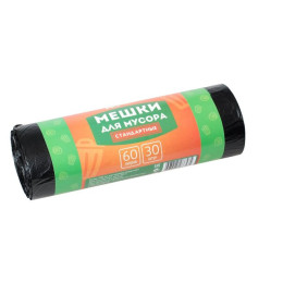 Дом. Сундук Мешки для мусора СТАНДАРТНЫЕ 60л в рулоне 30шт 8мкм черные/уп30