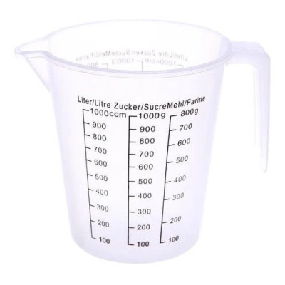 Хозсфера Мерный стакан пластик 1000 мл с ручкой/уп200