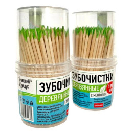 Дом. Сундук Зубочистки 190шт с Ментолом/уп10