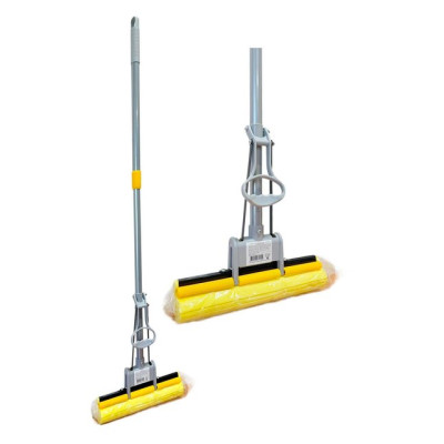 Дом. Сундук Швабра с отжимом телескопическая ручка 1 роликовая и насадкой PVA/уп40