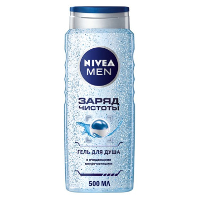 NIVEA BATH CARE  Гель для душа "Заряд Чистоты"д/мужчин 500мл(new)/уп6